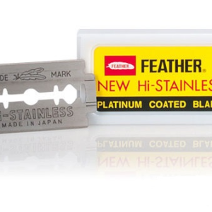 Feather New Hi Stainless Double Edged traditional shaving blades 10 pack